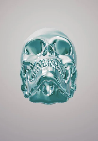 skull on a gray background with a shadow
