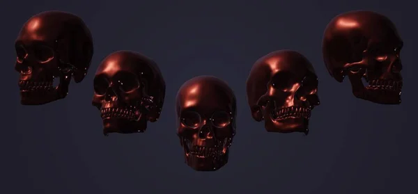 Halloween Concept Human Skull Skulls — Fotografia de Stock
