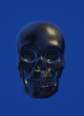 human skull head. halloween party. 3d render.