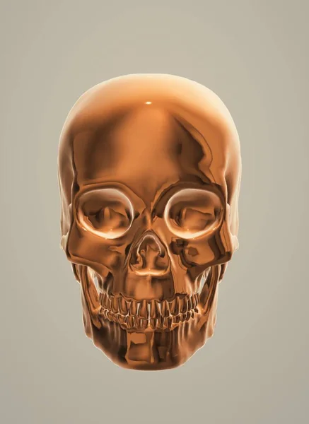 skull of the skeleton with a black background, 3d render illustration