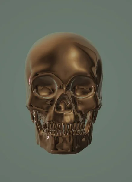 human skull and bones with a skeleton head