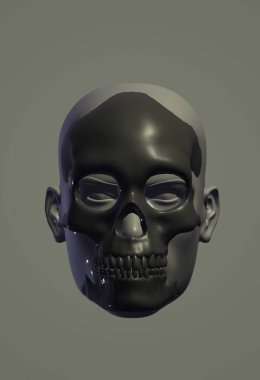 skull of human skulls, 3d image isolated on grey background