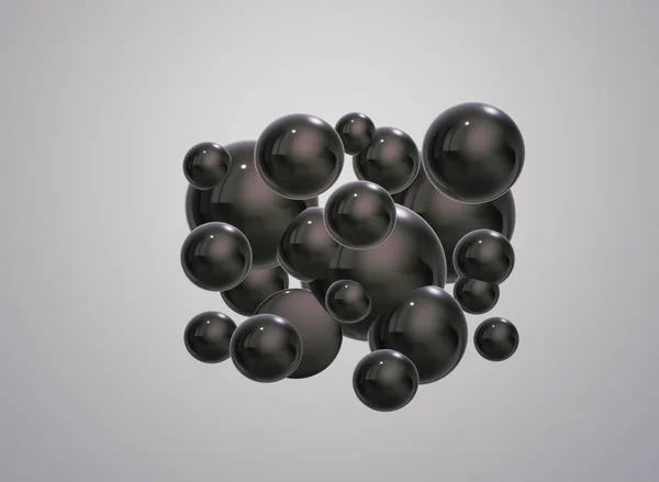 abstract background with black spheres, 3d rendering