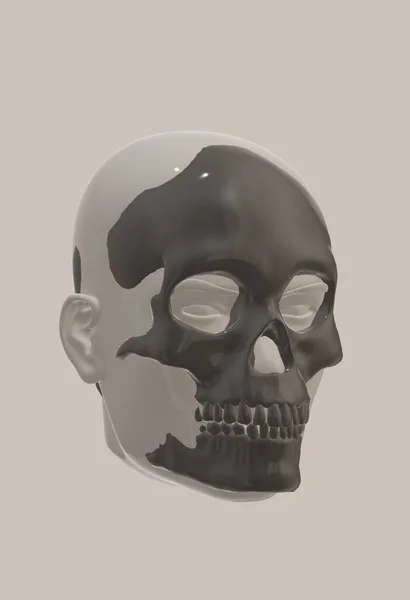 Illustration Human Skull Isolated Black Background — Stock Fotó