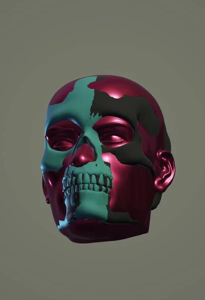 Illustration Skull Head Black Background — Stock Fotó