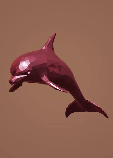illustration of dolphins with a pink water