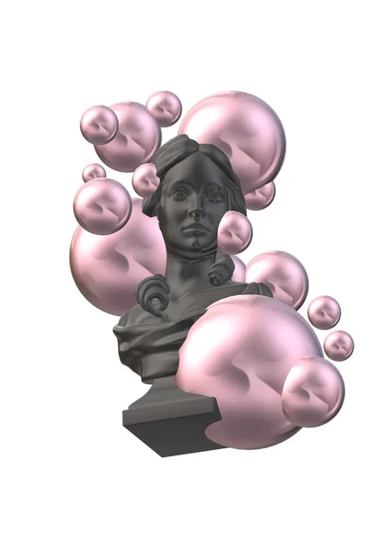 a 3d render of the sculpture of a statue