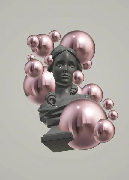 3d render of a black and white christmas tree with metallic background