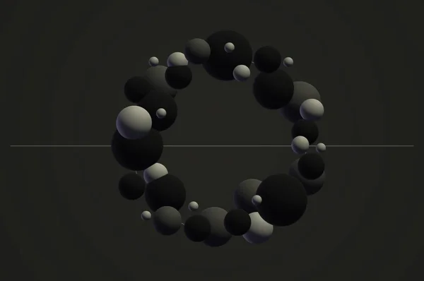 abstract background with spheres and dots. 3d rendering