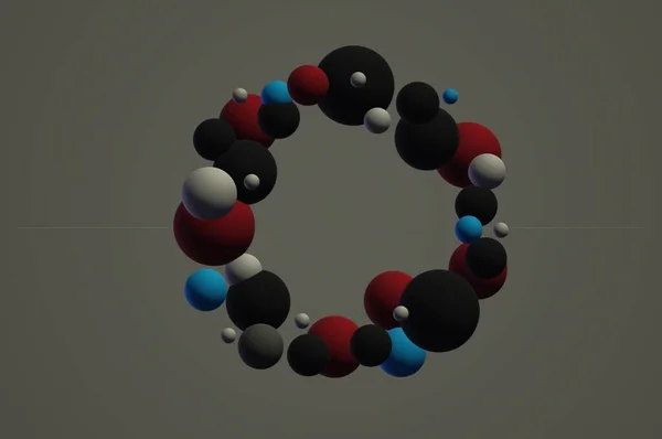3d rendering of abstract molecule structure