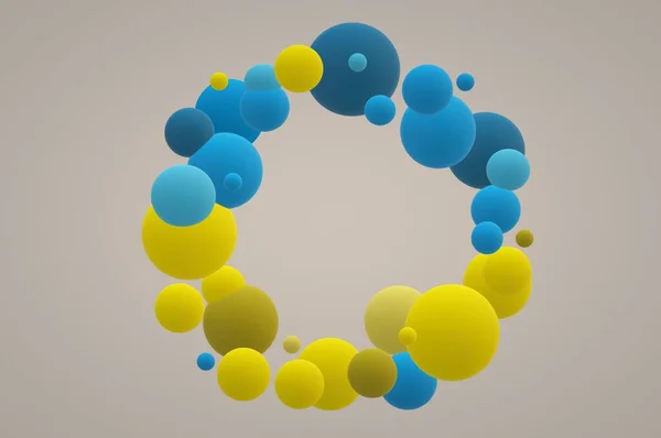 abstract background with colorful spheres. 3d illustration
