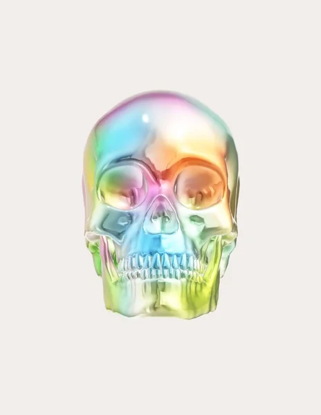 skull with a skeleton, 3d illustration