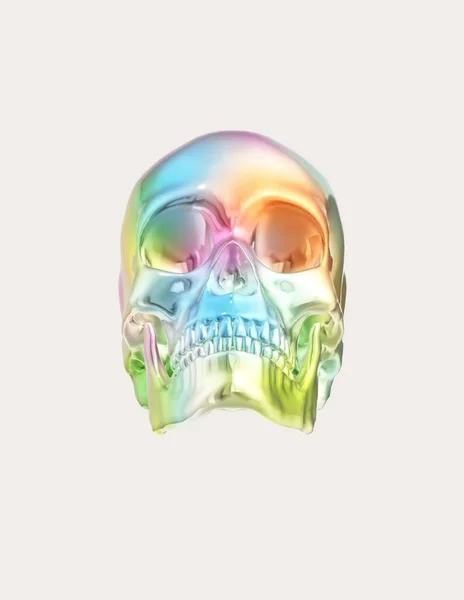skull with a mask and a glass of water.