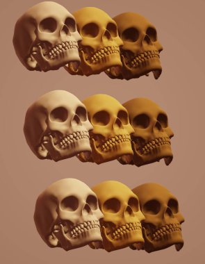 Kafatasları ve kemikleri olan kafatası. vektör illüstrasyonu