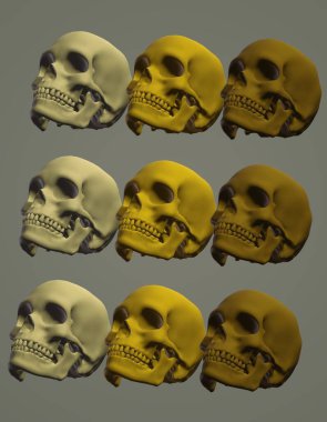 Kafatasları ve kemikleri olan kafatası. vektör illüstrasyonu