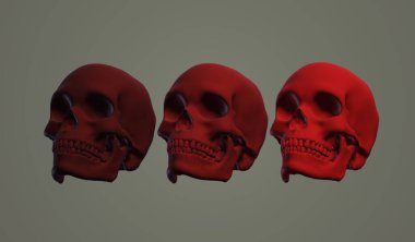 skull with red and white skulls. vector illustration