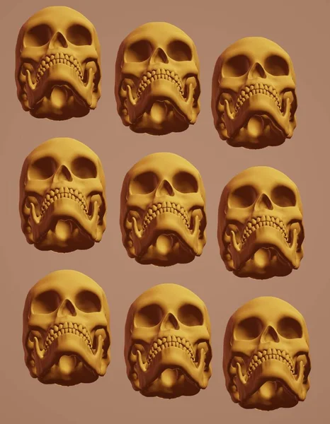 skull with skulls and bones. vector illustration