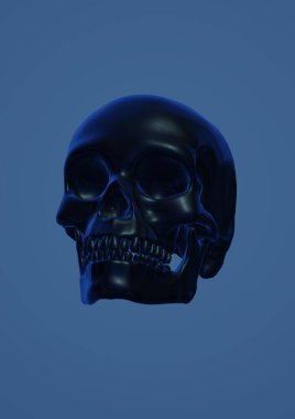 Beyaz arkaplanda iskeleti olan kafatası