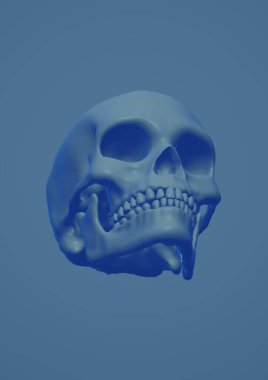 skull with bones and crossbones. 3d render