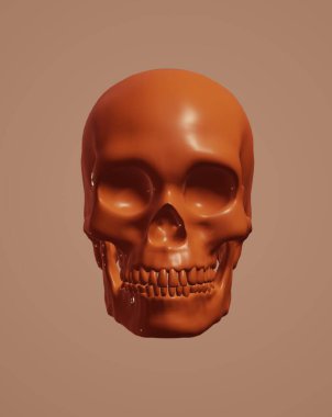 a closeup of a skull with a red pattern