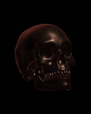 Siyah ve beyaz arkaplanı olan kafatası