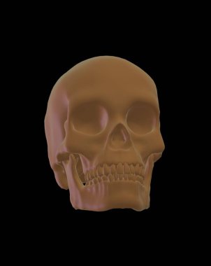 skull with a black pattern on a dark background.