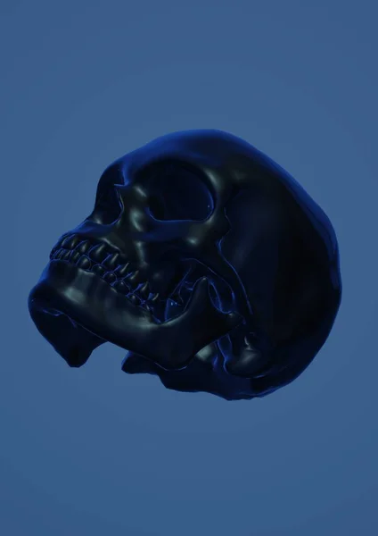 3d rendering of a skull with a bone