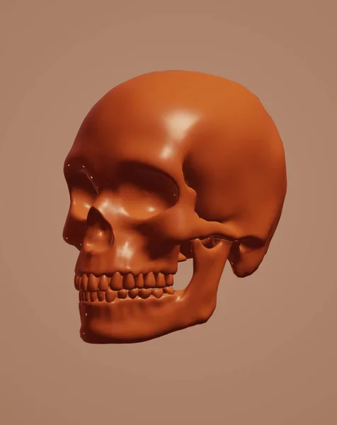 skull with a red pattern. 3d illustration
