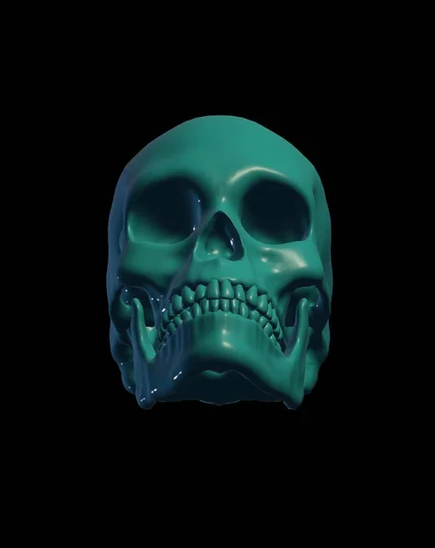 skull with a skeleton on a black background