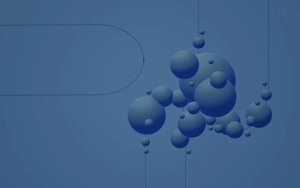 Mavi ve beyaz küreli soyut arkaplan