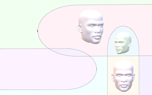 İnsan yüzü ve gözlerine sahip soyut bir arkaplan