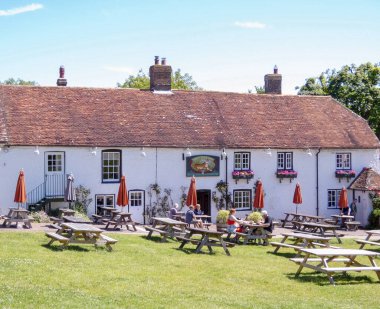 Perfect setting for a drink at the Tiger Inn, East Dean, East Sussex, UK - June 2022