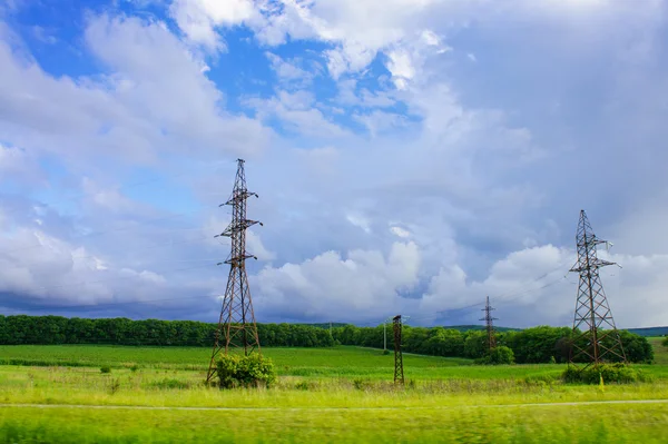 Electric power station in the field — Stock Photo, Image
