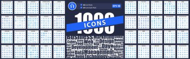 1000 tane Blue Icon Pack okula geri dönüyor, ABD, ekommerce, alışveriş perakende ve video oyunu unsurları, youtube