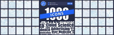 1000 Business Icon Blue Style Paskalya, insan, navigasyon, insan odaklı ticaret ve modern şirket, ABD