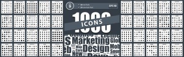 1000 Big Icon Pack kimyası, şehir hayatı, Paskalya, ekonomi ve iş dünyası, araçlar
