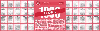 1000 tane Big Icon yaz içeceği, Paskalya, grafik tasarımcısı, tebligatlar, Brezilya Karnaval Vector Business Illustration