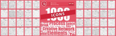 1000 Creative Icons Designs skeç, ağ bulut hesaplama ve akıllı şehir, iç tasarım, reklam promosyonu ve yaratıcı süreç, araçlar Vector Business Illustration Illustration