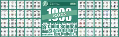 1000 Big Icon Pack editör tasarımı, Brezilya karnavalı, bulut veri teknolojisi ve ağ teknolojisi, ok, kamp Vector Business Illustration Illustration