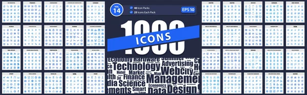 Web Seo 1000 Icon Pack Financiële Business Wereldwijde Business Internationale — Stockvector