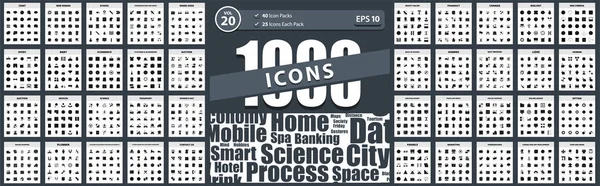 1000 Big Icon Pack spor, iletişim ve medya, aşk, okul, sohbet