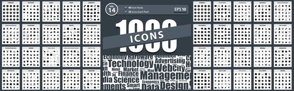 1000 Glyph Simge Paketi sigortası, evde kalın, haberler, tatiller, proje yönetimi ve geliştirme