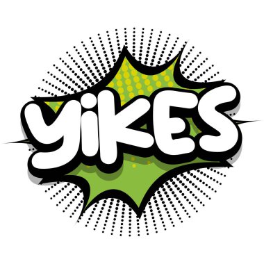 yikes Comic book Speech explosion bubble vector art illustration for comic lovers clipart