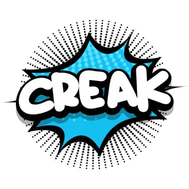 creak Comic book Speech explosion bubble vector art illustration for comic lovers