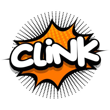 clink Comic book Speech explosion bubble vector art illustration for comic lovers