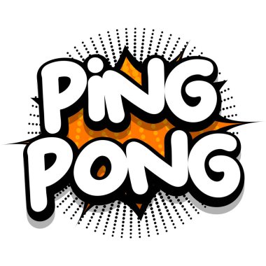 ping pong Comic book Speech explosion bubble vector art illustration for comic lovers