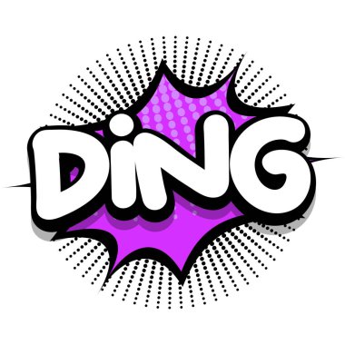 ding Comic book Speech explosion bubble vector art illustration for comic lovers
