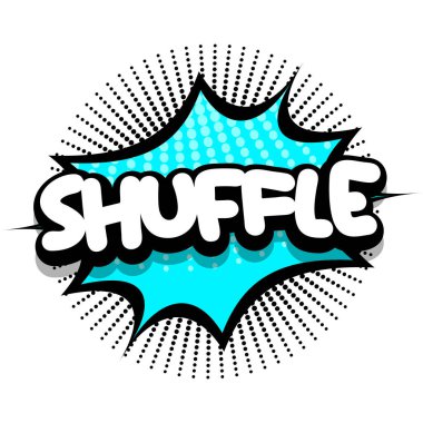 shuffle Comic book Speech explosion bubble vector art illustration for comic lovers