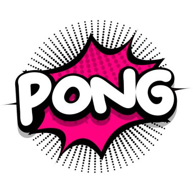 pong Comic book Speech explosion bubble vector art illustration for comic lovers