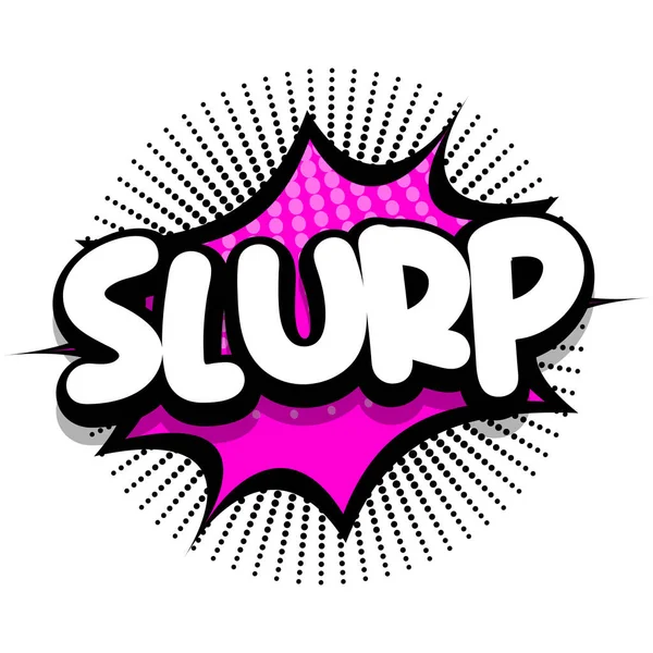Slurp Comic Book Speech Explosion Bubble Vector Art Illustration Comic — Vetor de Stock